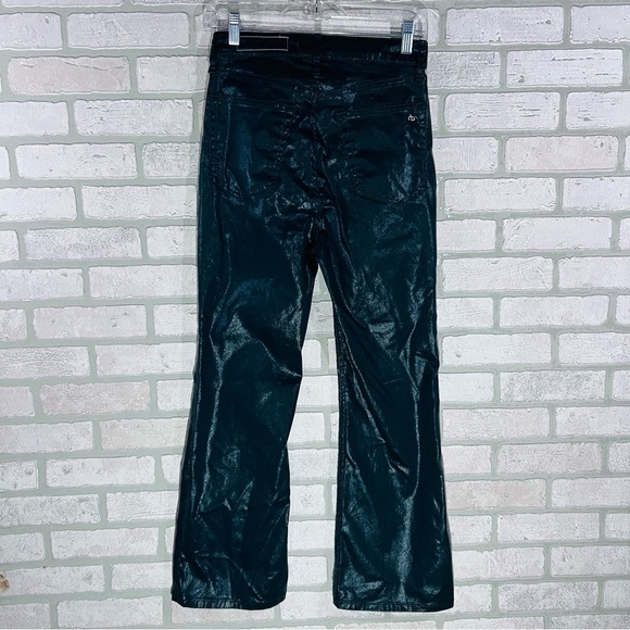 Rag & Bone Casey High Rise Ankle Flare Jeans in Coated Pine Grove Size 27 - Picture 7 of 12